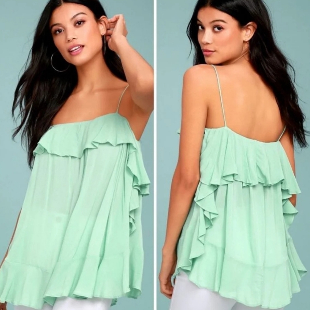 NWT Free People Aqua Cascades Tank Top